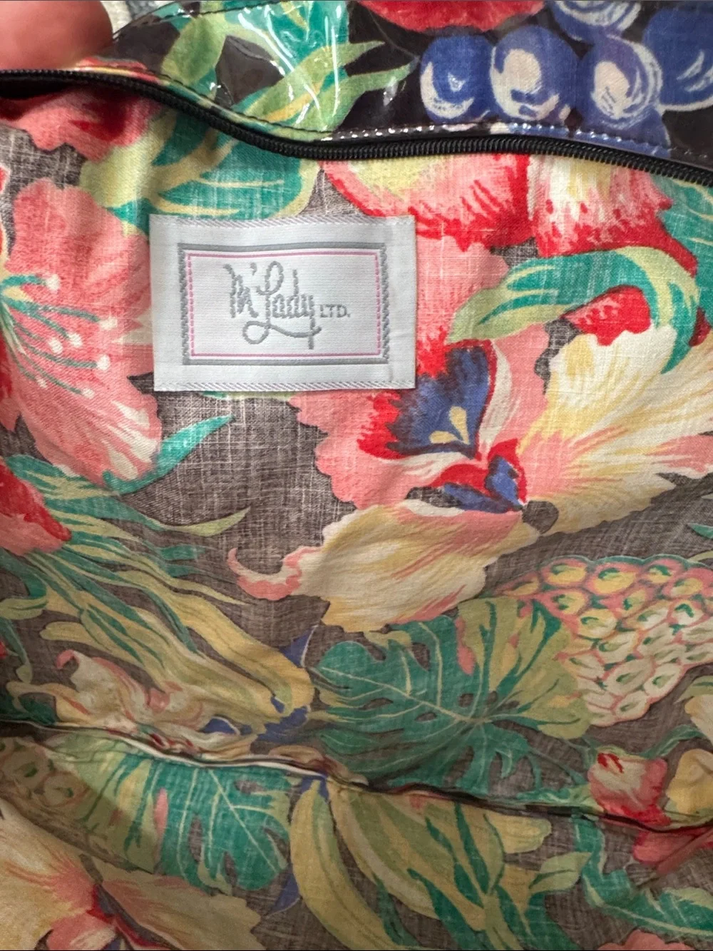 Vintage M'Lady Ltd Tropical Beach Bag Travel Toiletry Cosmetic Pouch Hawaiian 80